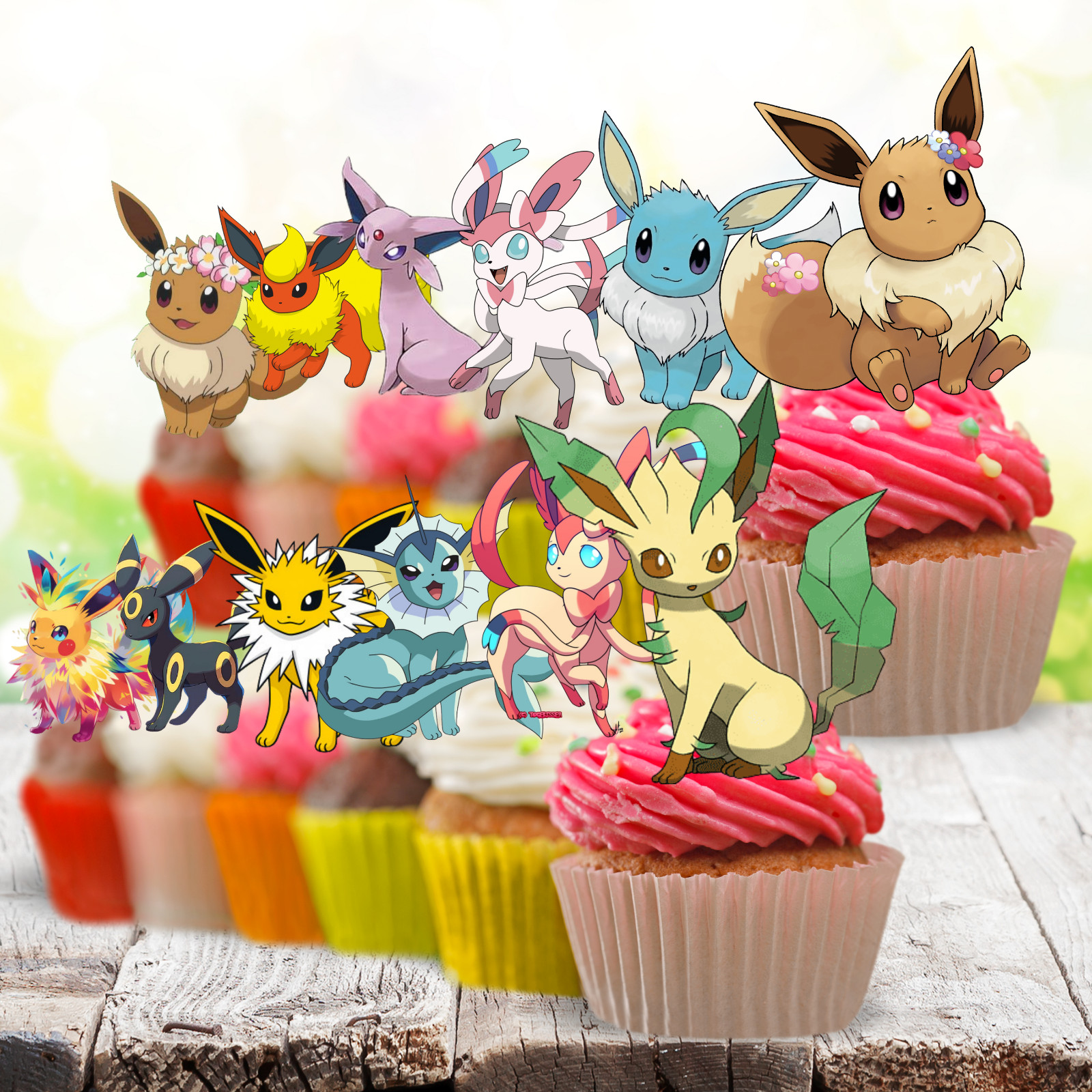POKEMON EEVEE PARTY SUPPLIES BIRTHDAY DECORATION BALLOON TABLEWARE SWIRL