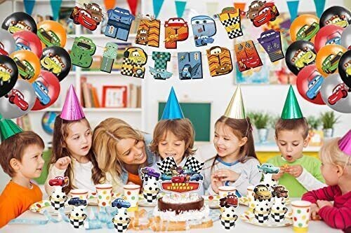 Disney Pixar Cars Theme Birthday Party Decorate Supplies Set US Stock