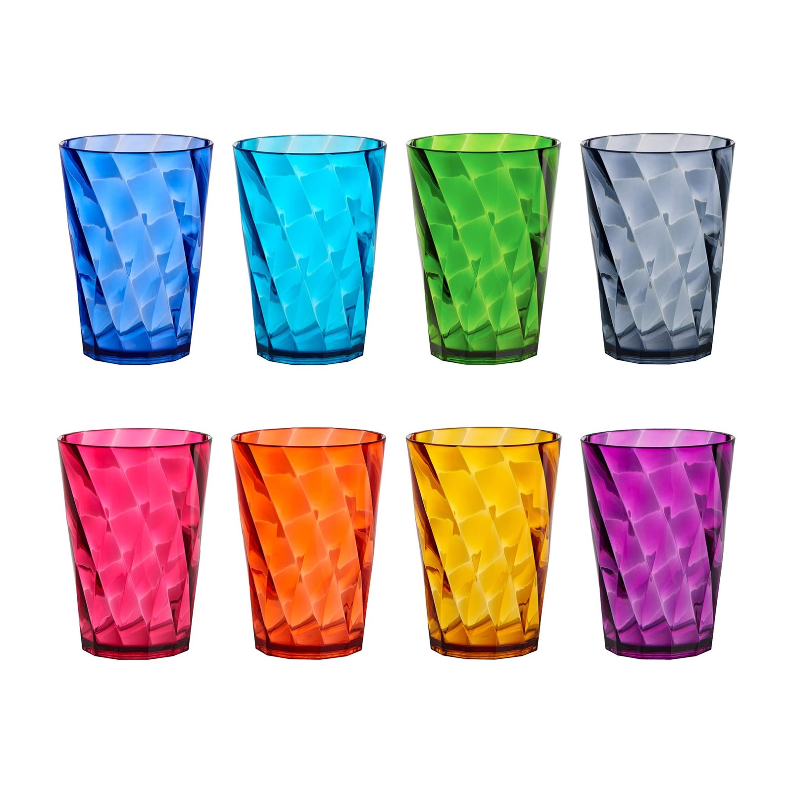 US Acrylic Optix Mini Plastic Reusable Drinking Glasses (Set of 8) 8oz Juice Cup