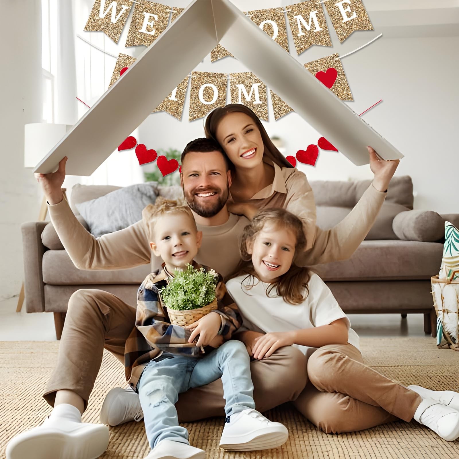 Gold Welcome Home Banner – Fully Assembled and Ready to