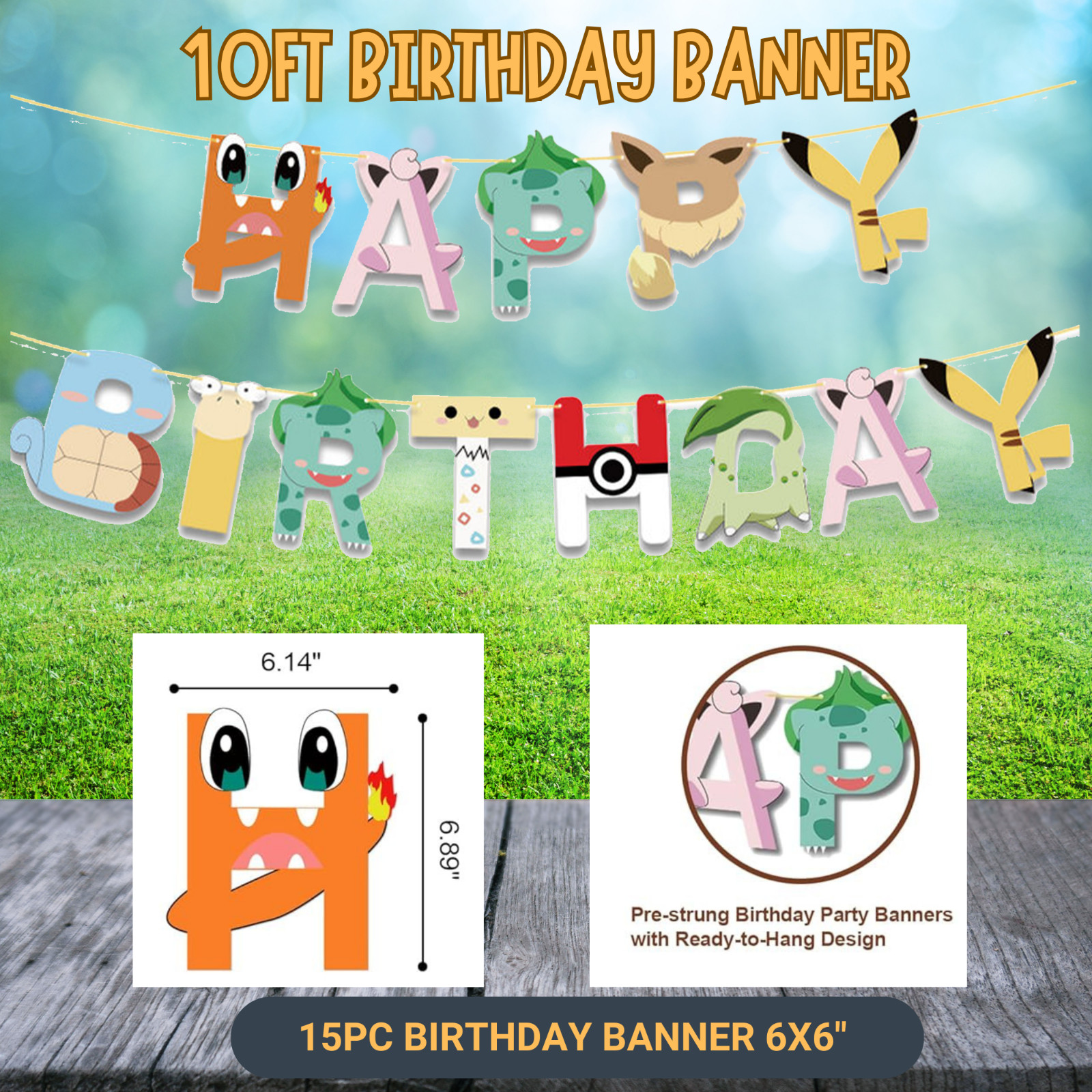 POKEMON EEVEE PARTY SUPPLIES BIRTHDAY DECORATION BALLOON TABLEWARE SWIRL