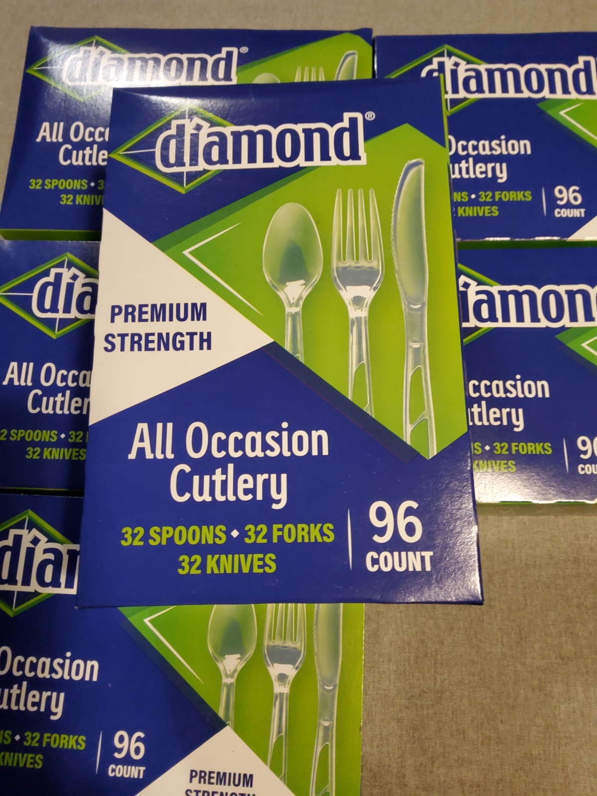 Lot of 6 Boxes Diamond® All Occasion Cutlery Set (96-Count Per Box / 576 Total)