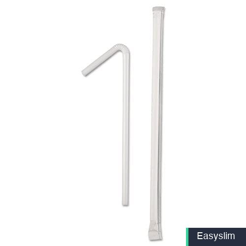 Flexible Drinking Straws 400 Count 7.75 Inch Clear Individually Wrapped