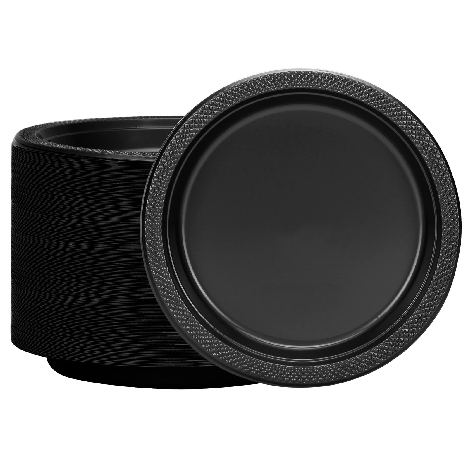 Black Plastic Plates 9 Inch – 50 count – 9 inch Plate – 50 count,