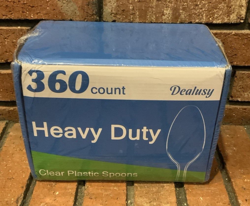 Dealusy 360 COUNT Heavy Duty Clear Plastic Spoons BPA FREE
