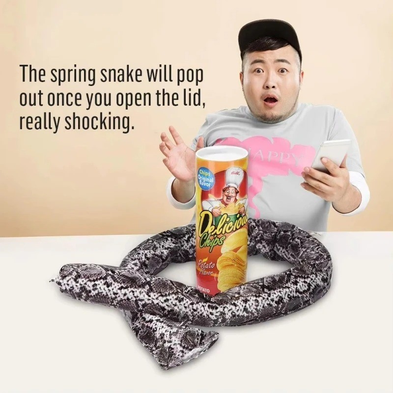 Jumping Snake Prank Can Toy Spring Gag Gift Funny Joke April Fools Halloween