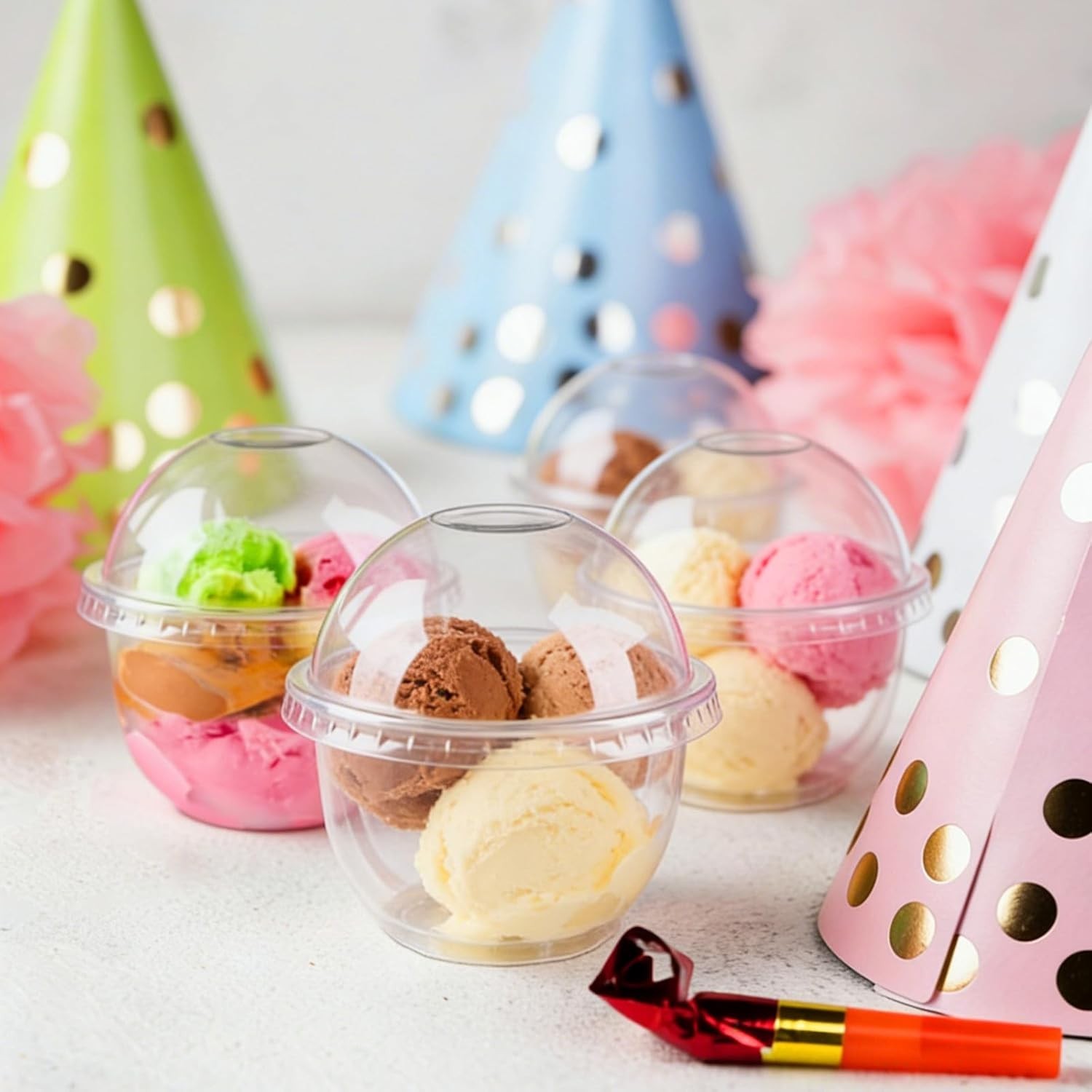 Elegant 9 Oz Dessert Cups with Dome Lids & Sporks – Perfect for Any Occasion