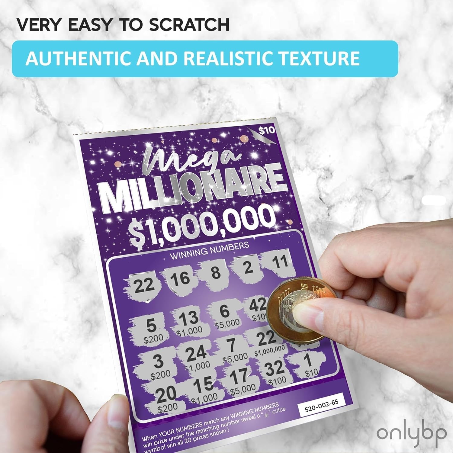 10 Fake Lottery Tickets Scratch off Cards That Look Real Winning $1M and $500K