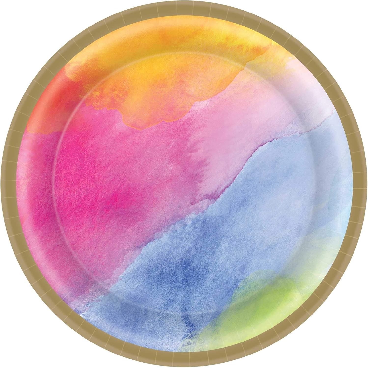 Rainbow Dream Solid Color Marble Pride Theme Party 7″ Paper Dessert Plates