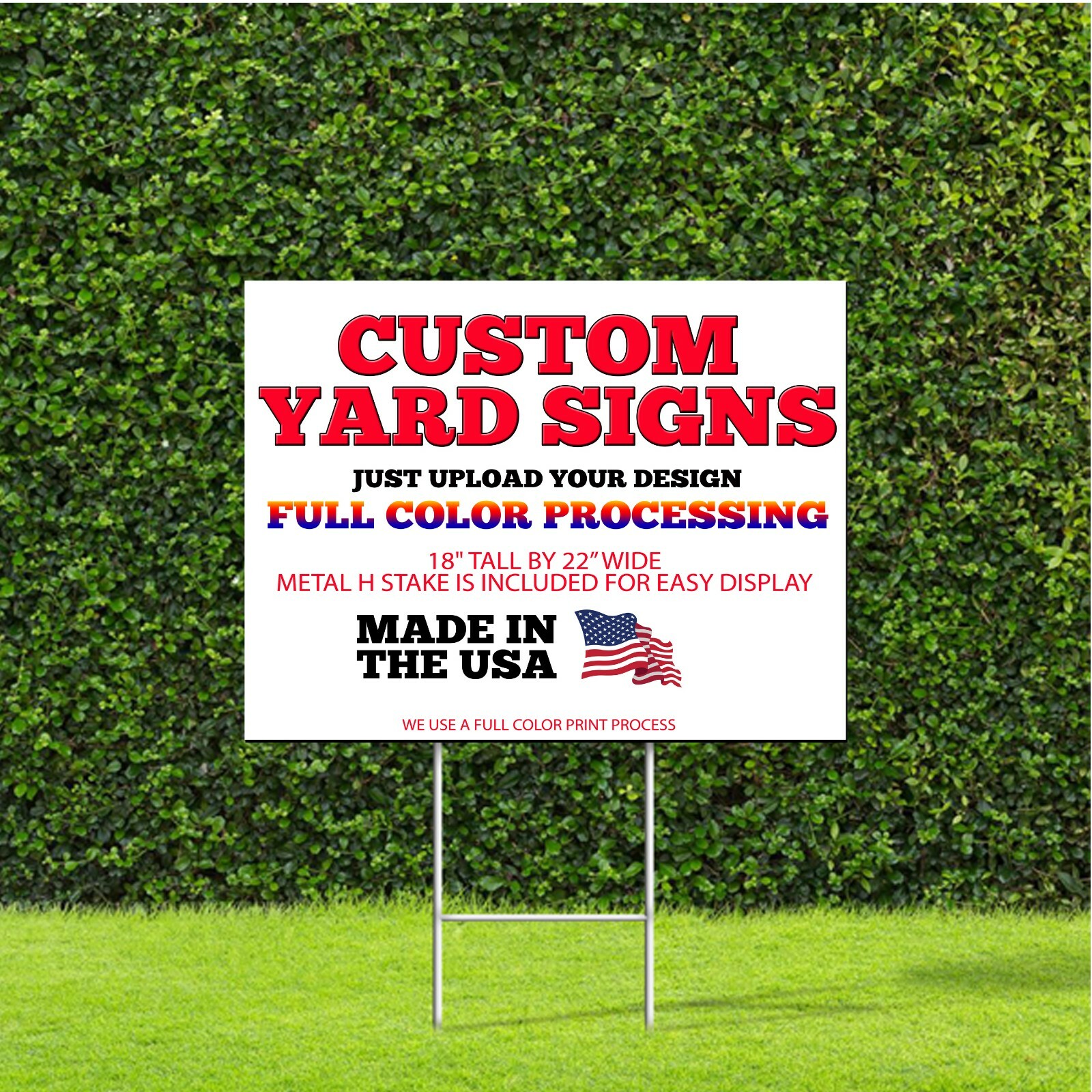 10 Custom made Corrugated Plastic Yard Signs with Metal H Stake Business mktg