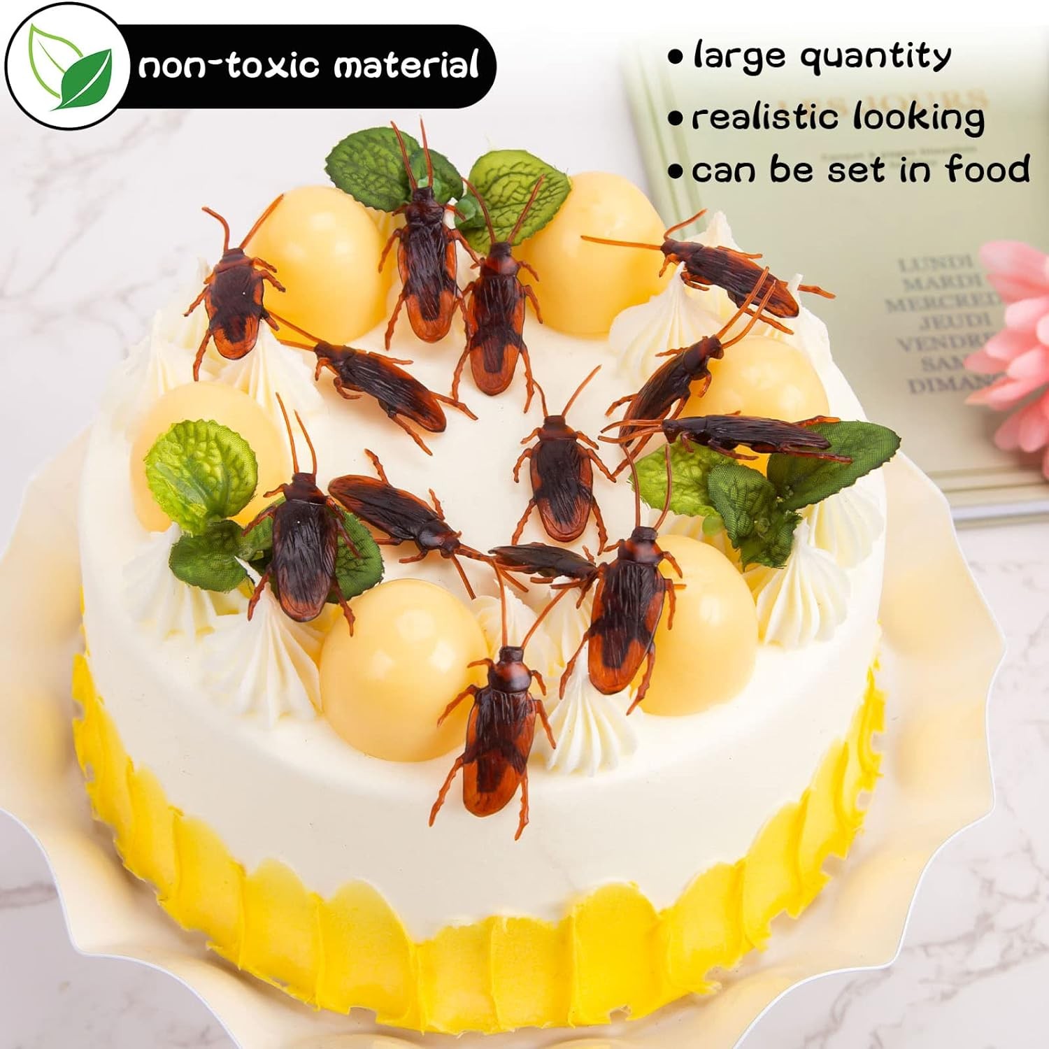 150PCS Fake Cockroaches Plastic Prank Joke Toys Creepy Party Decor