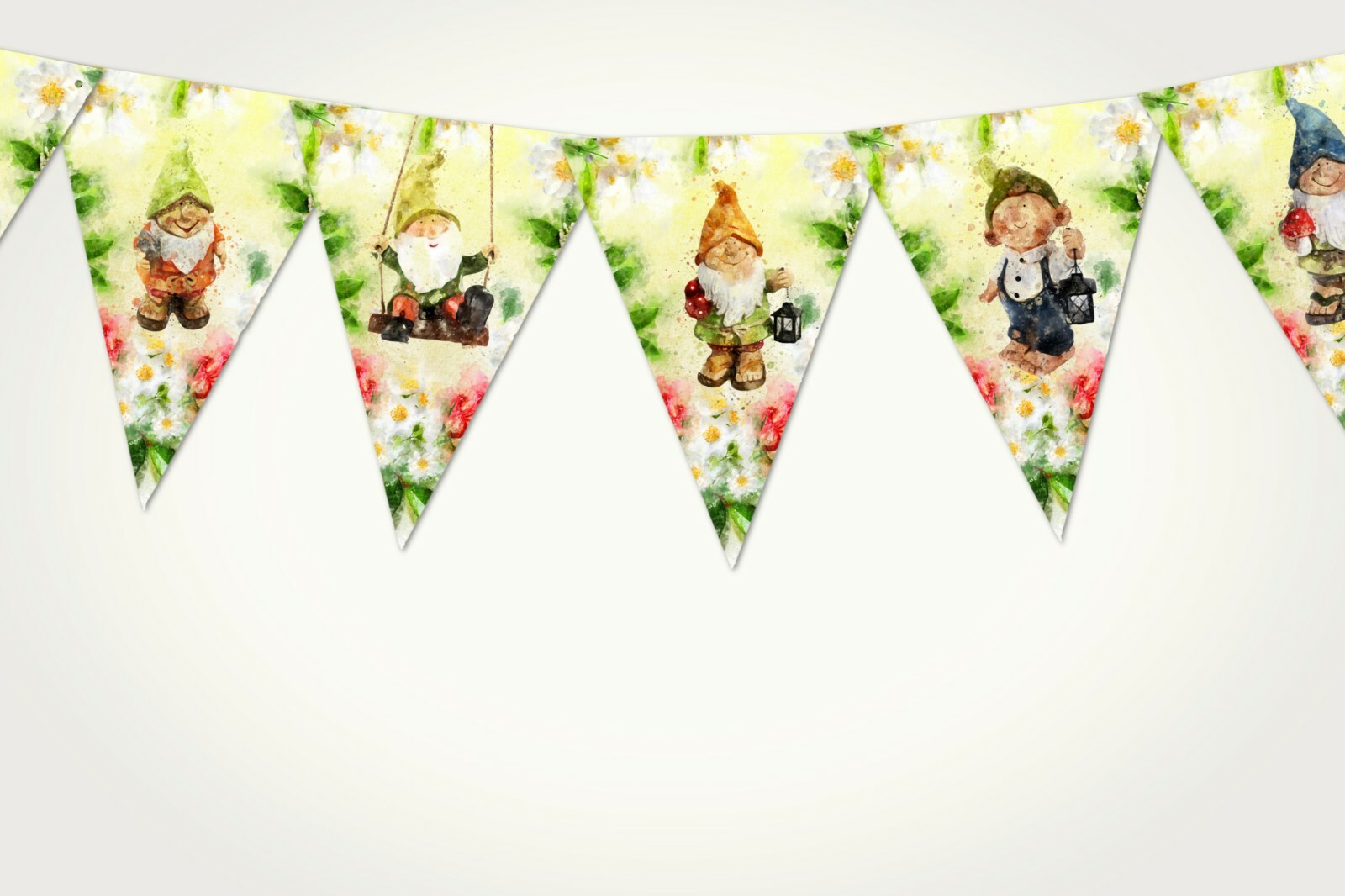Summertime Garden Gnome Bunting/Banner for Any Occasion – 3m