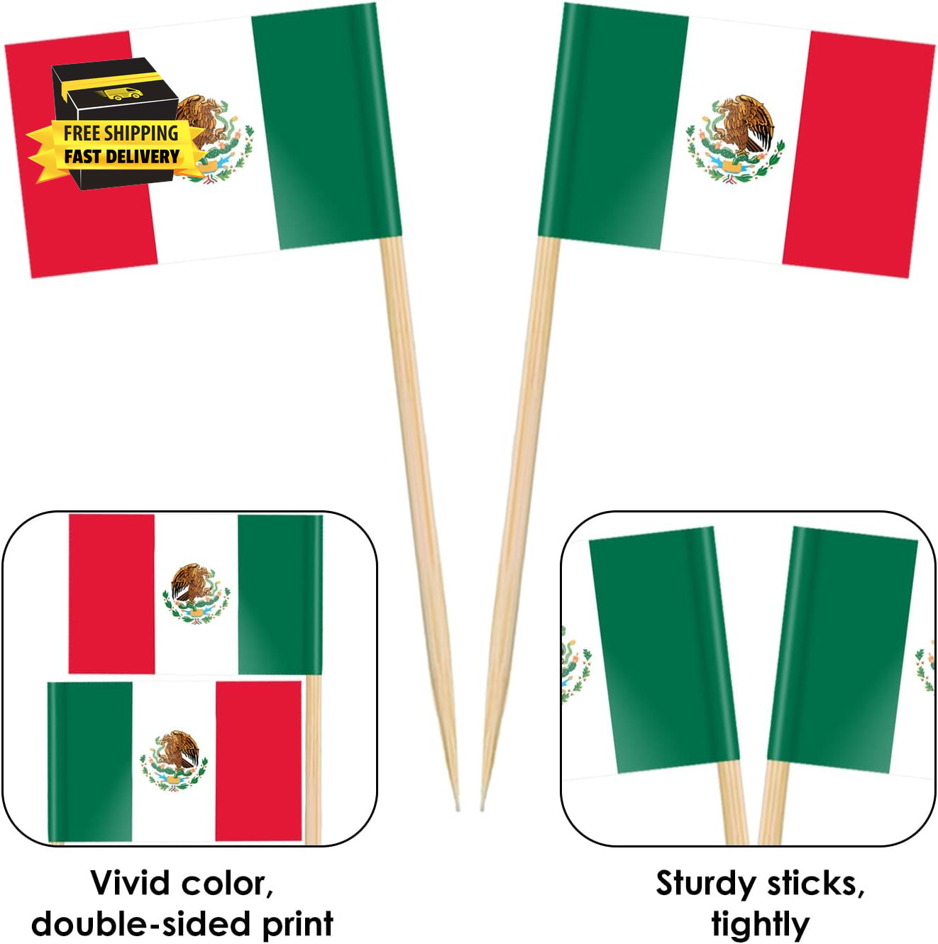 Hispanic Heritage Cupcake Toppers, 100 Pcs Toothpick Flags for Hispanic Heritage