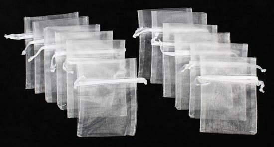 Factory Direct Craft Package of 48 White Sheer Organza Favor Bags