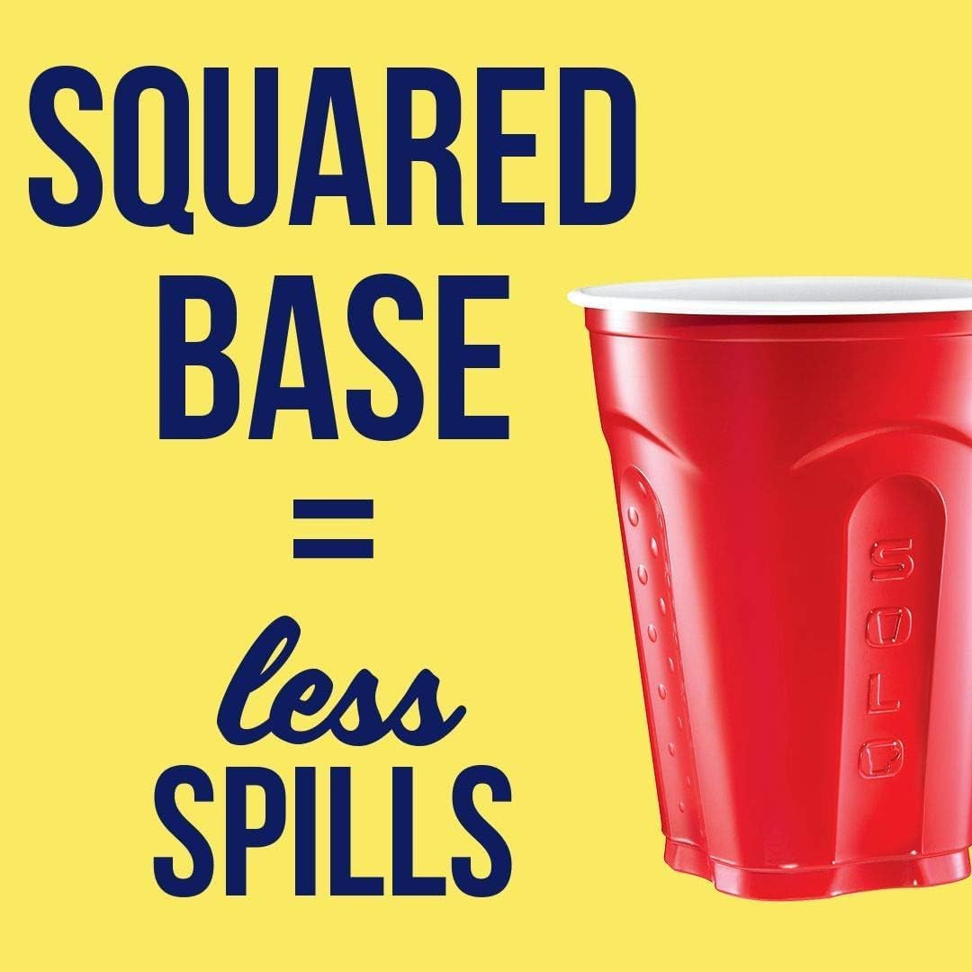 SOLO Cup Company Red Squared Plastic Party, 18 Ounce, 200 Count, 50 Count (Pack