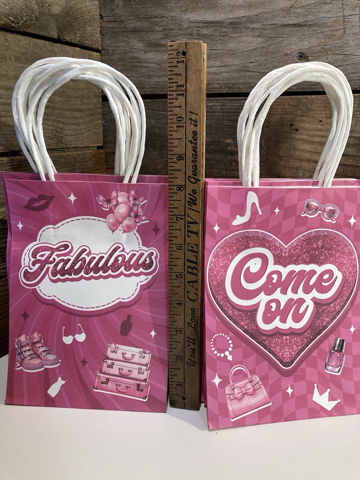 24 Girl Party Treat Favor Bags Pink Glitter Any Occasion New