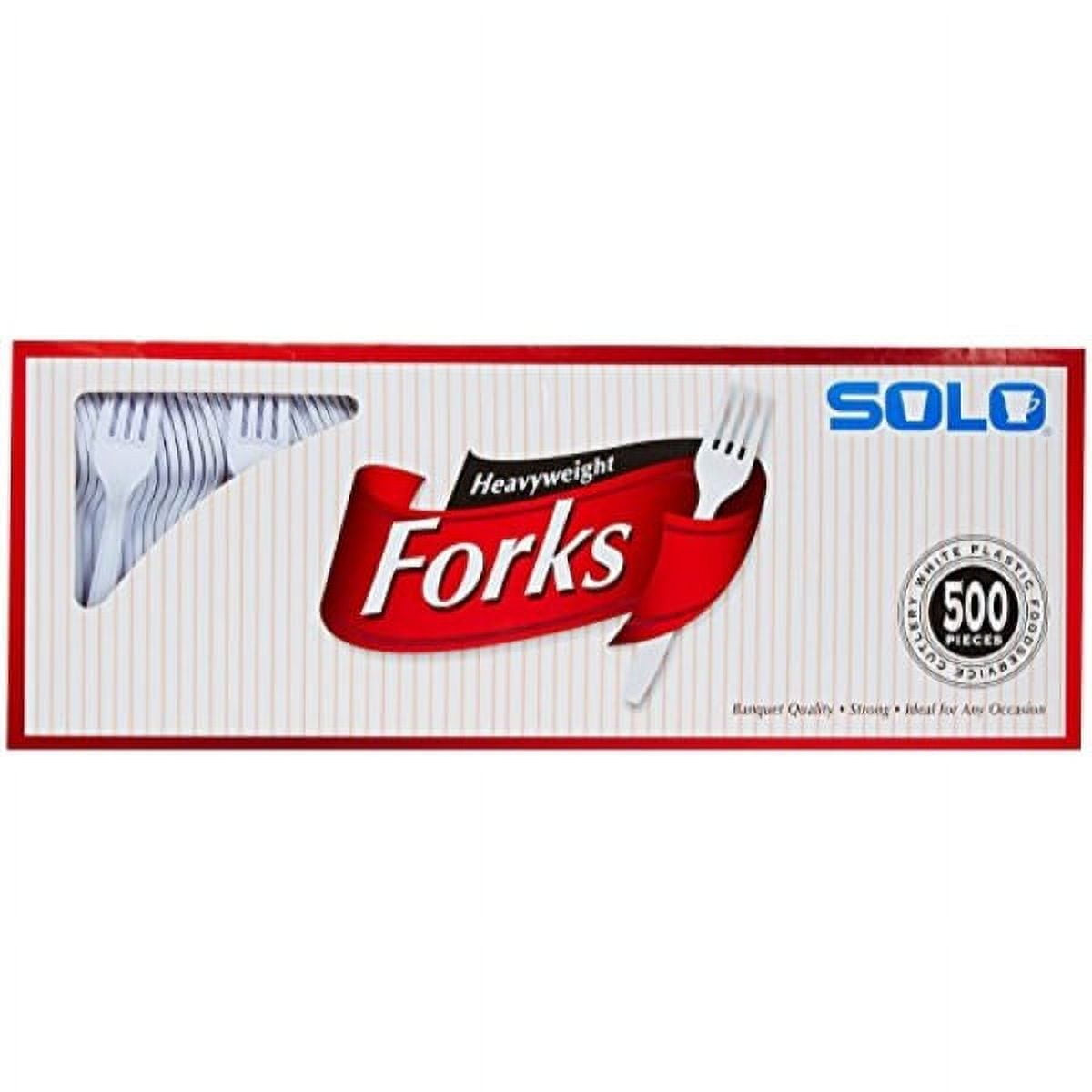 Solo Heavyweight Plastic Fork, White, 500-count