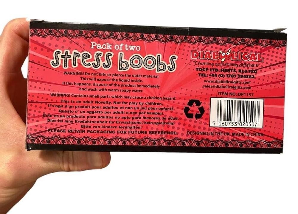 2pk Stress Boobs – Squeeze Boobies Feels Real! Adult Novelty Breast Man Toy Gift