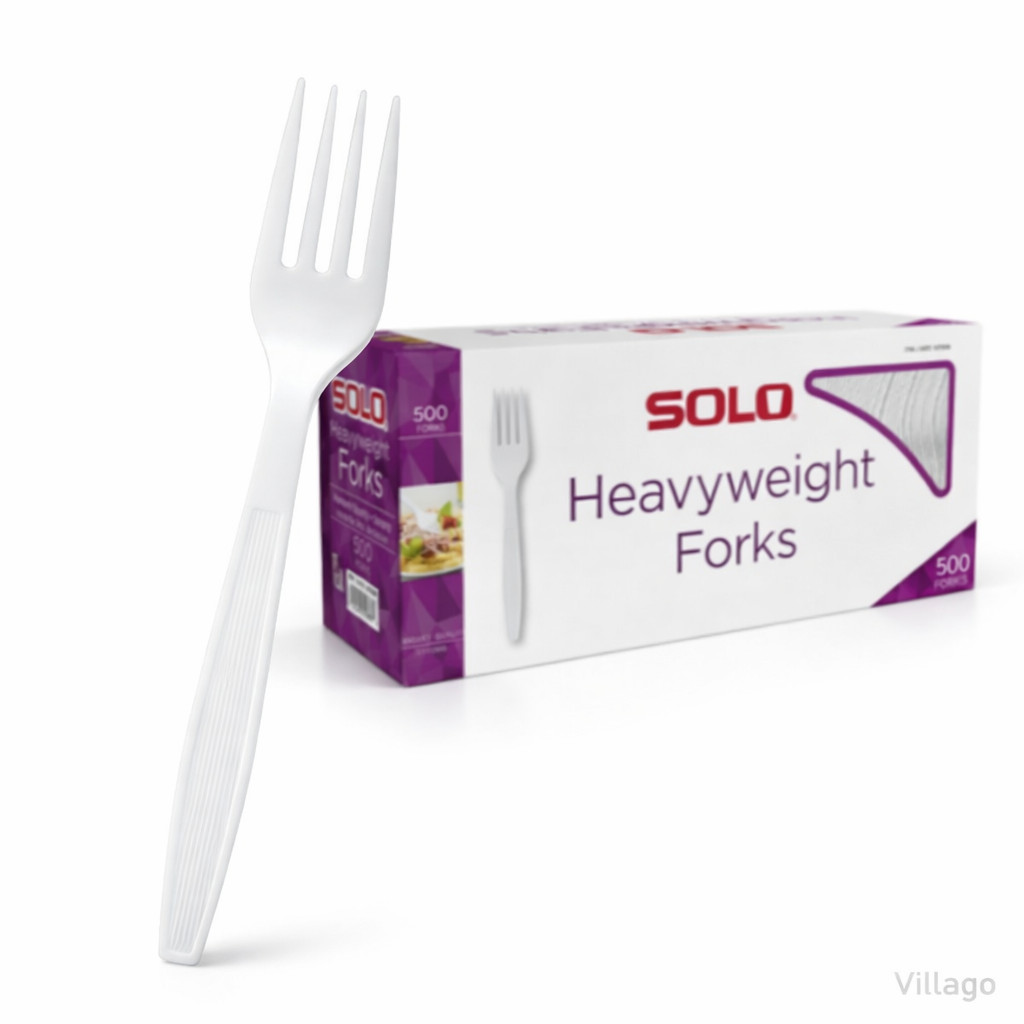 Solo Heavyweight Plastic Forks White Banquet Quality Strong Premium 500 1000 200