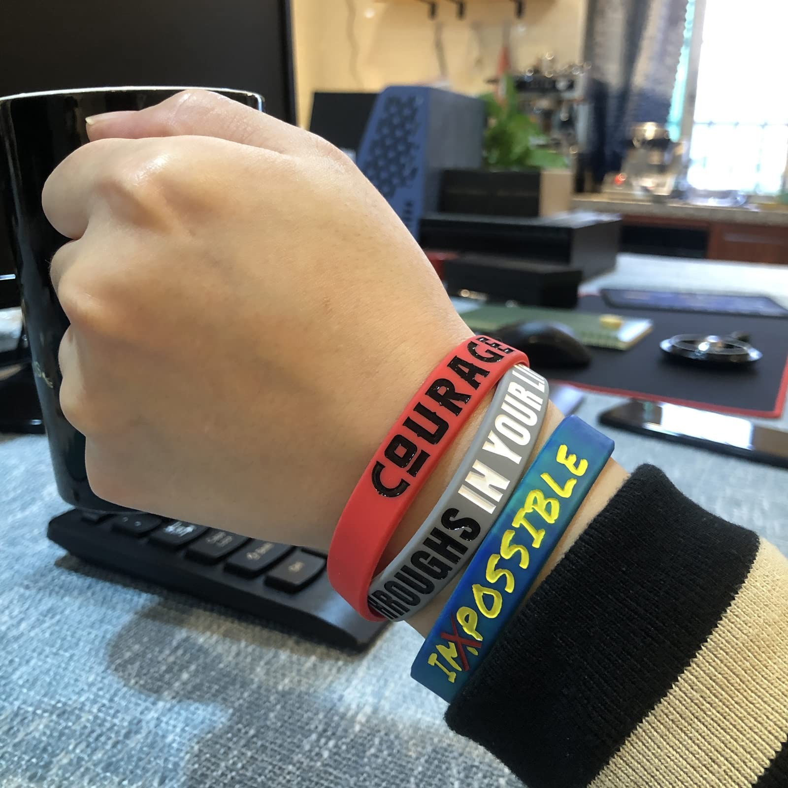 Wristbands 12 Pack Inspirational Silicone Unisex Adult Men Women Teens