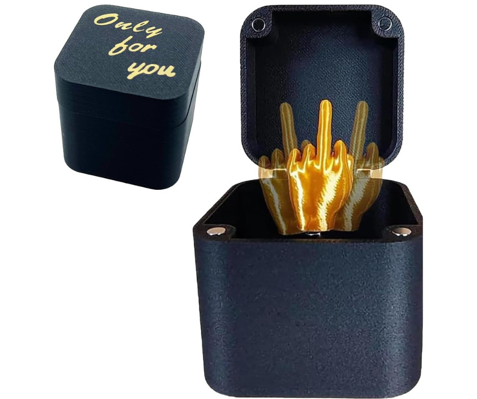 Middle Finger in a Box Funny Gag Gift for Men Mens Birthday Novelty Present