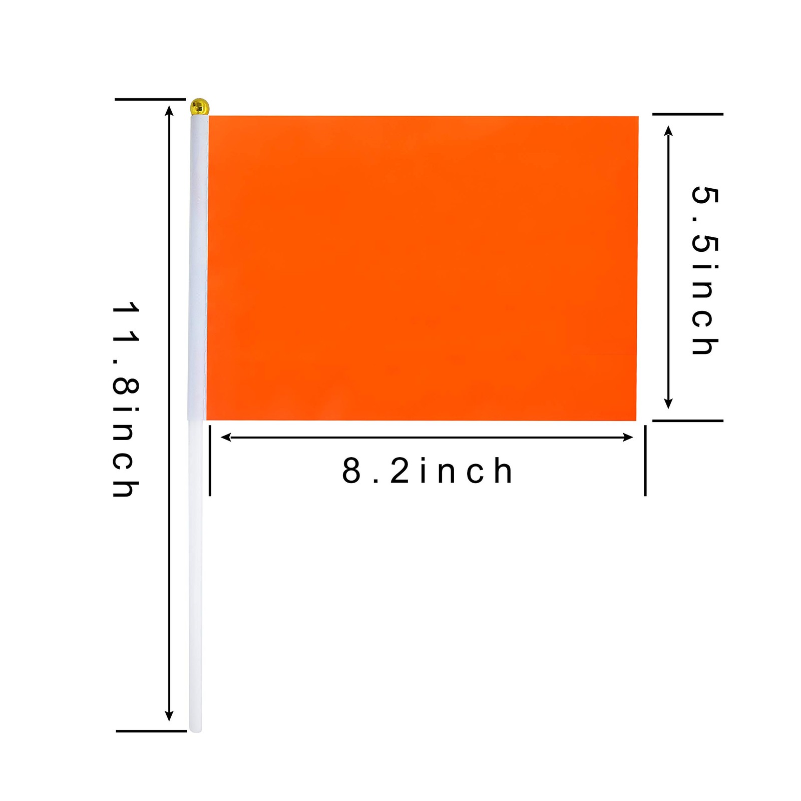 Consummate 25 Pack Solid Orange Flag Small Mini Plain Orange DIY Flags on Stick,