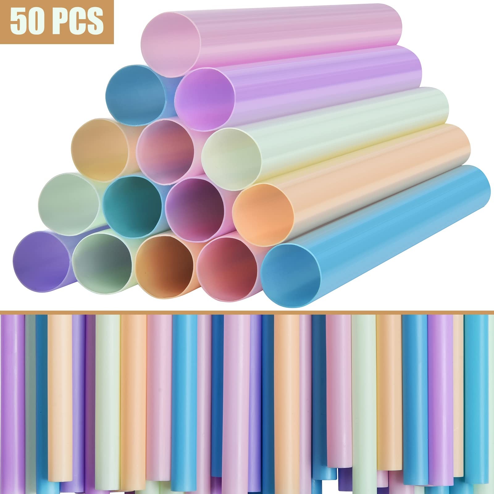 Jumbo Plastic Boba Straws, 1/2″ Extra Wide Disposable Smoothie Straws