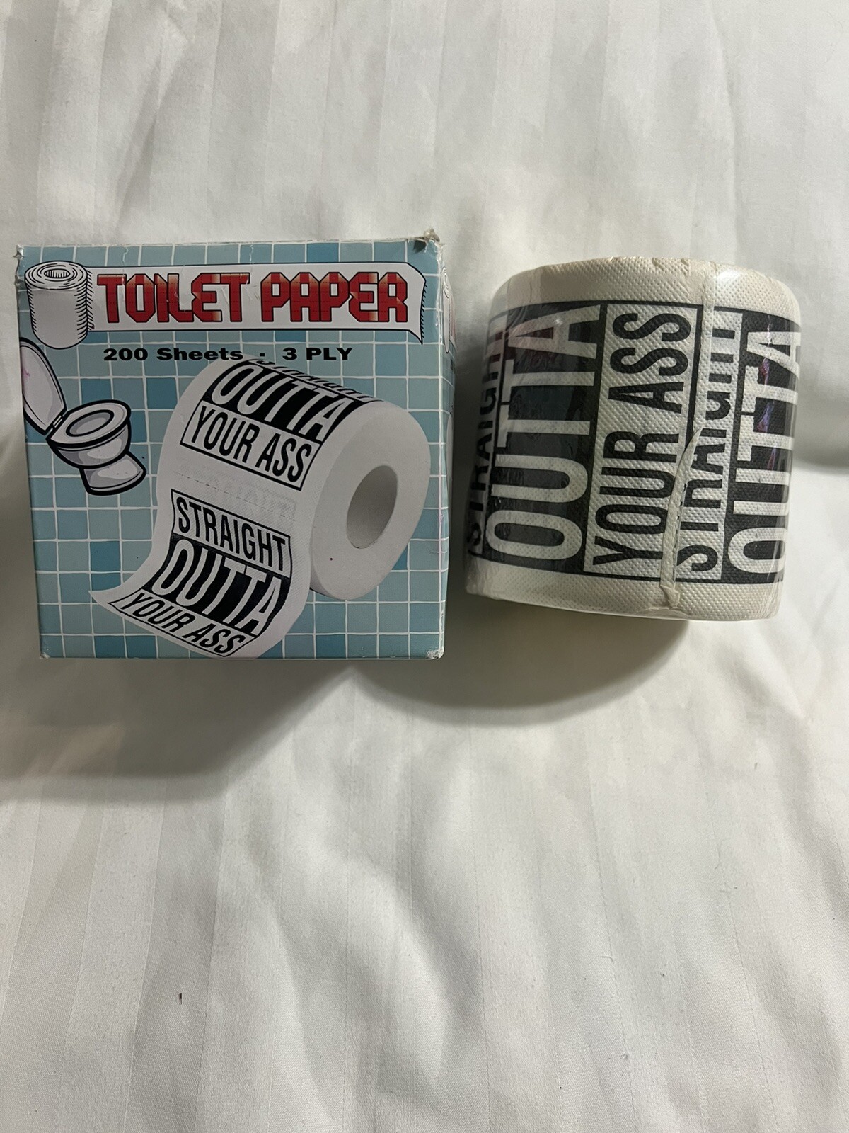 “STRAIGHT OUTTA YOUR ASS” Toilet Paper Bathroom Gags, Pranks, Office Gifts