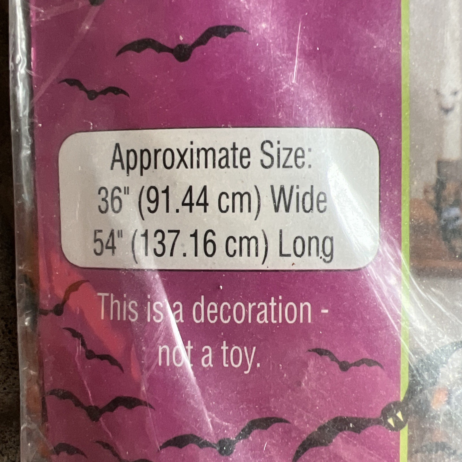 Vintage Halloween Foil Kooky Curtain Dracula Bat Decoration 54″ x 36″ NEW