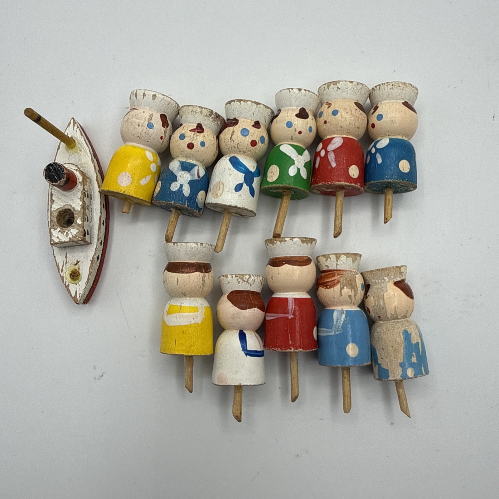 Vintage Wooden Sailor Ship Cake Toppers Candles holders retro Baking Birthday