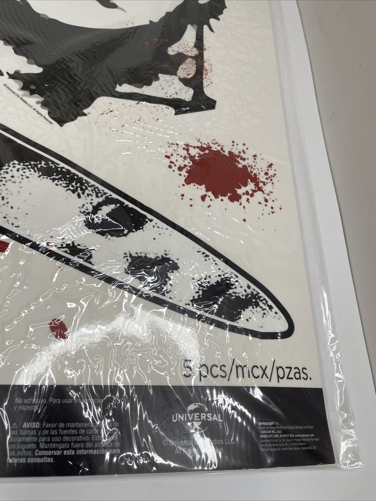 HALLOWEEN II MOVIE GLASS GRABBER DECORATIONS 5pc) Window Gel Cling Michael Myers