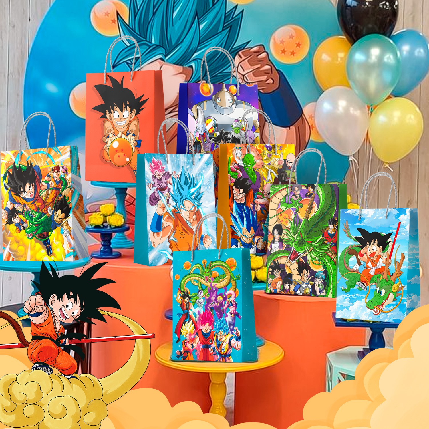 24 Dragon Ball Z Party Bag,Dragon Ball Z Birthday Gift Pack Candy Bag Loot Bags