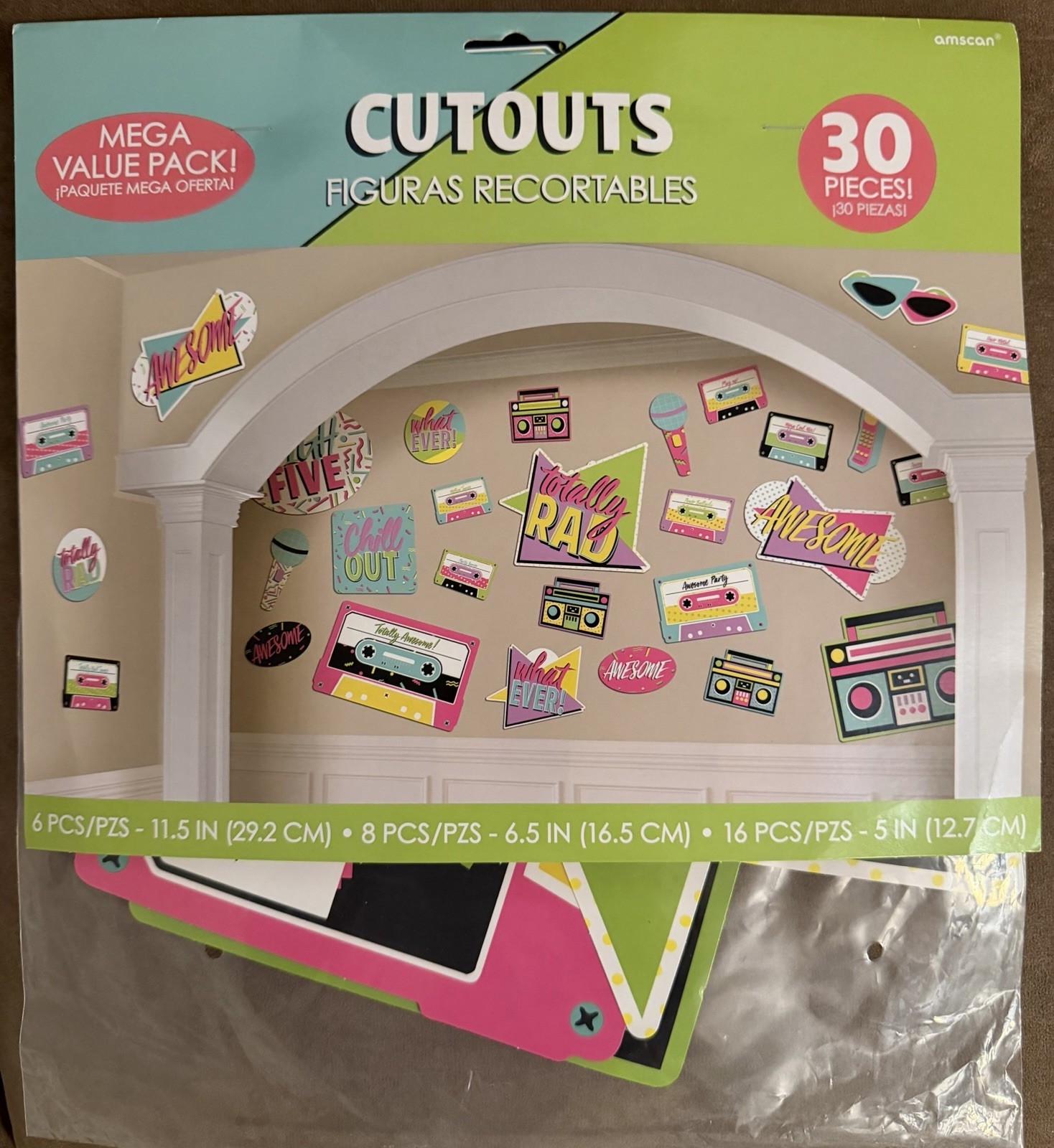 Amscan 80’s Night Party Decoration Kit Free shipping 5 Pieces