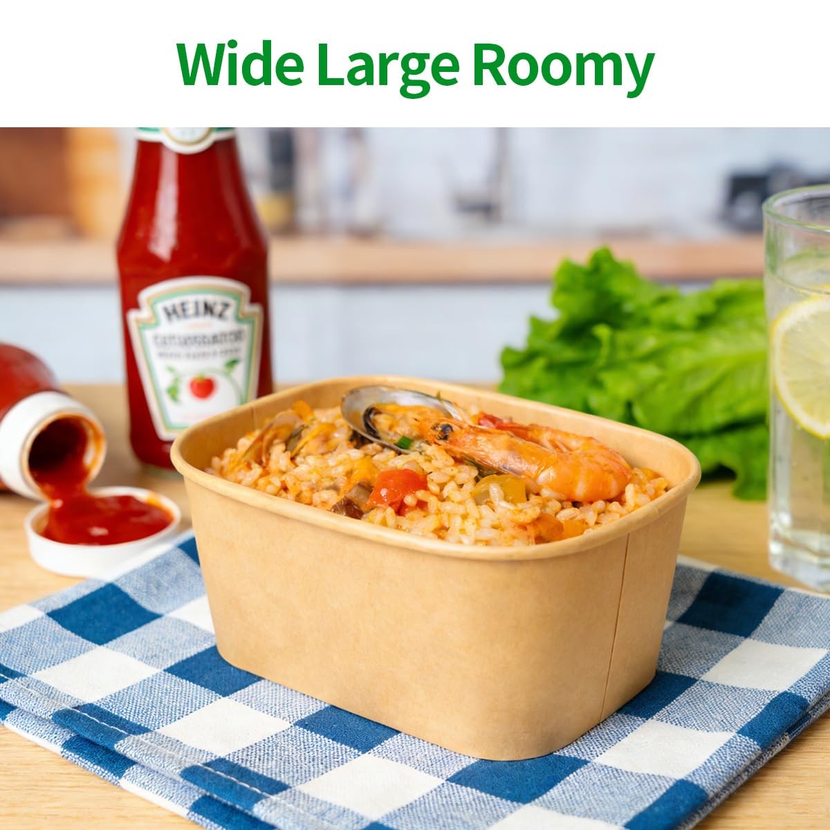 35 oz Disposable Meal Prep Containers with Lids 50 Pack
