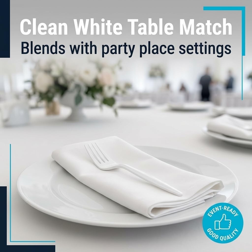 White Plastic Forks, 1000 Count – Heavy-Duty Disposable Forks, BPA-Bulk Plastic