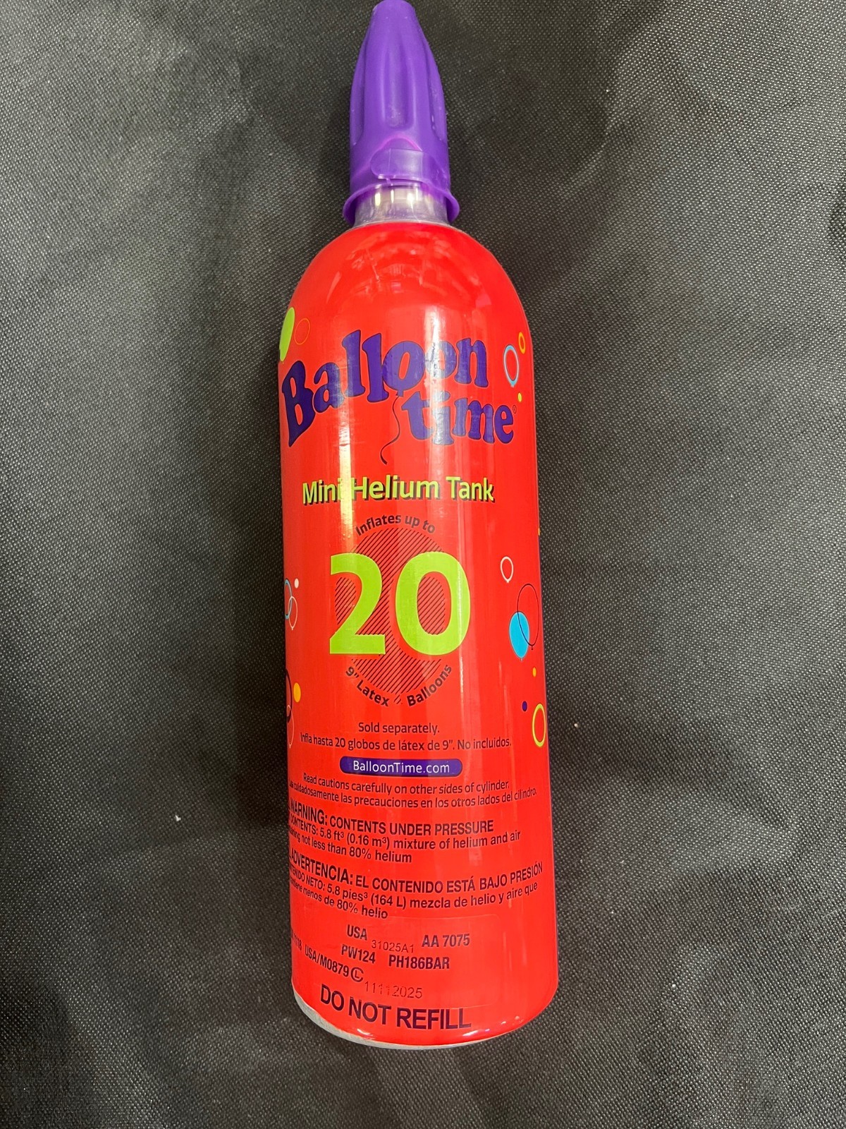 Balloon Time Helium Tank – Float up to 20 standard 9-inch Ballonons