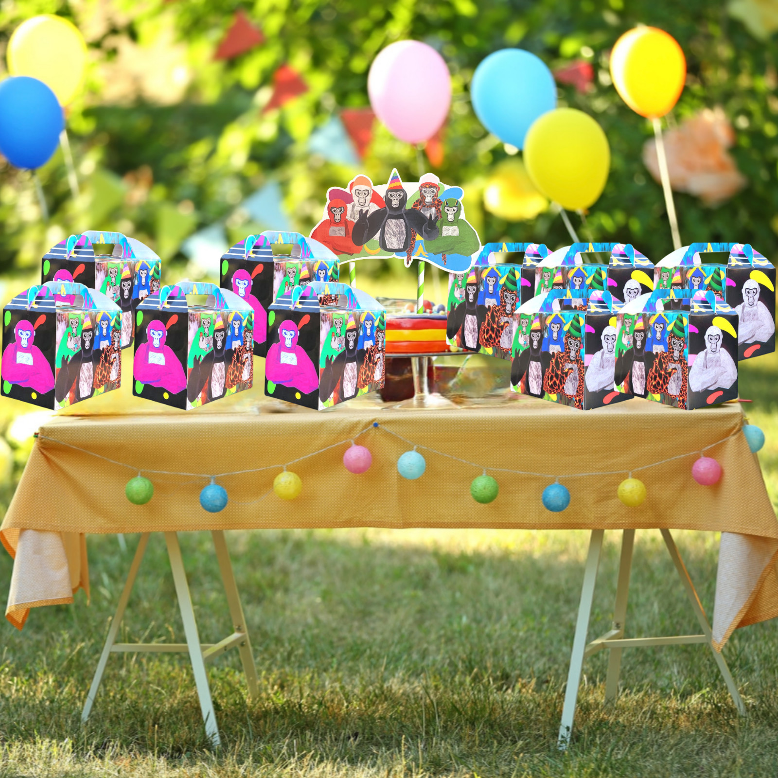 Gorilla tag Party Supplies happy birthday centerpiece decoration gift box favor