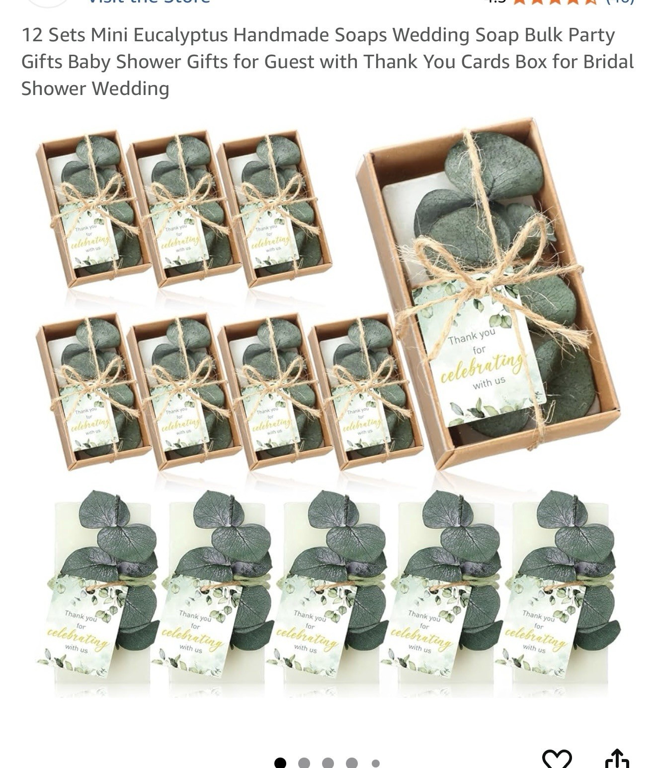 Dansib 12 Pk Mini eucalyptus Hand oap Bar Thank You Favors