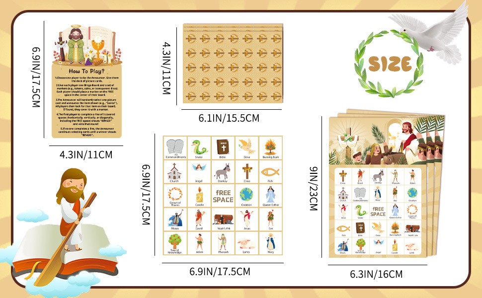38 Bible Bingo Game Card Religious Party Decorations Biblical Gifts Party Favors