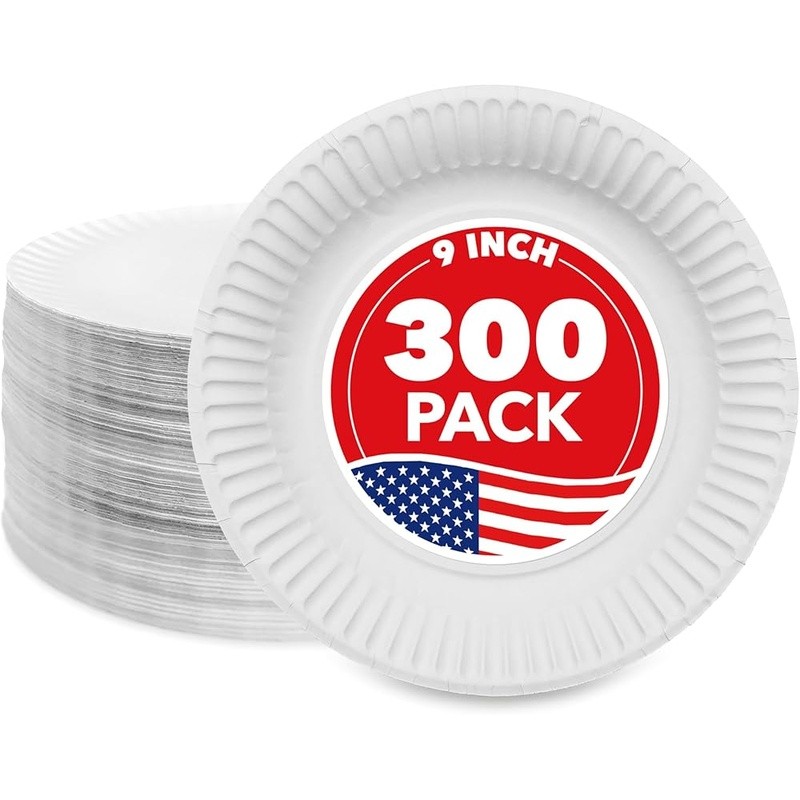Disposable Paper Plates Value Pack Parties Picnics Events 9 Inch Durable Cleanup