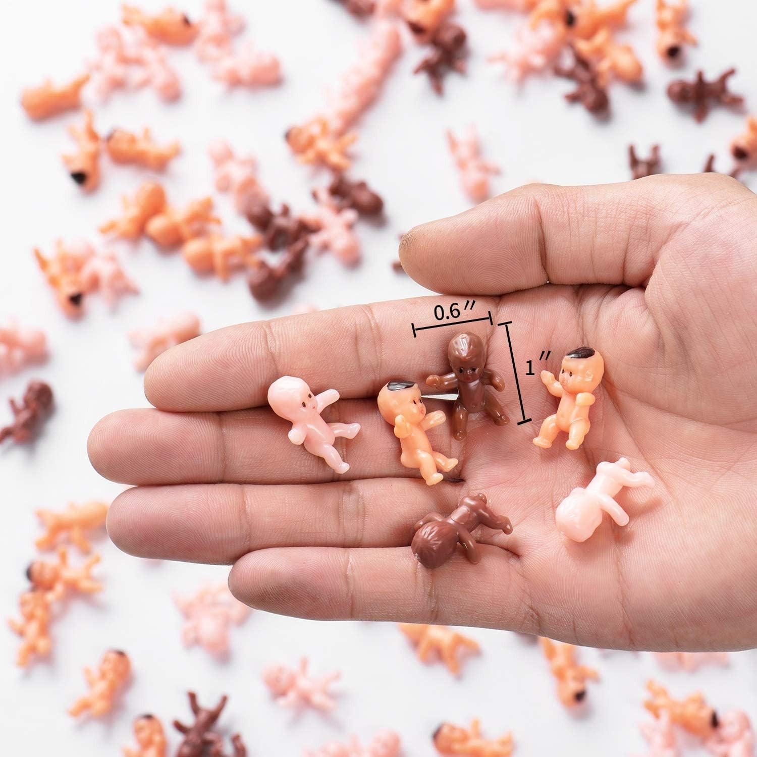 180 Pieces Mini Plastic Babies 1 Inch Baby Doll for Baby Shower Party Favors, Ic