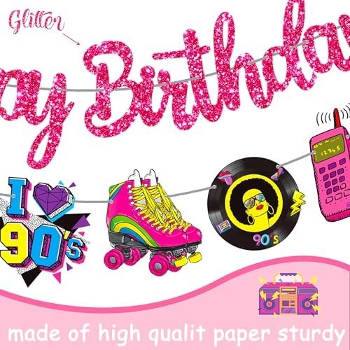 90s Theme Birthday Party Banners Retro 1990s Birthday Party Decorations Retro St