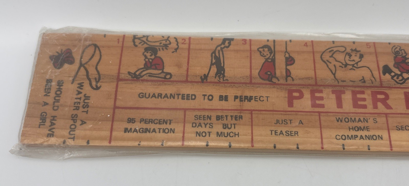 Vintage Peter Meter Wooden Wood Ruler Gag Gift Novelty Sex Funny Joke Humor…