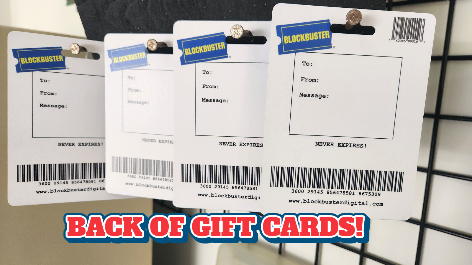 (4) Blockbuster Prank Gag Gift Card – Birthday Christmas Graduation Gag FUNNY