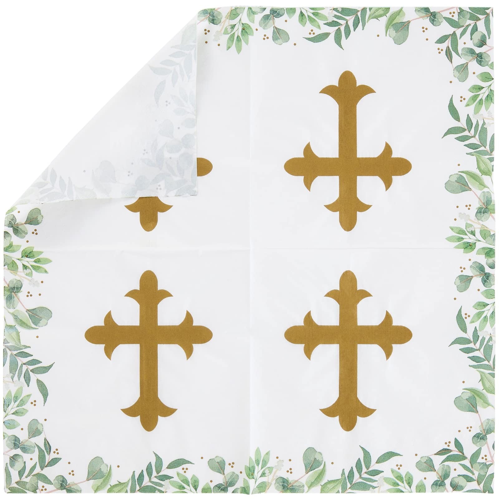 Sparkle and Bash Baptism Napkins 13 x 13 inches,6.5 x 6.5 inches, Multicolor