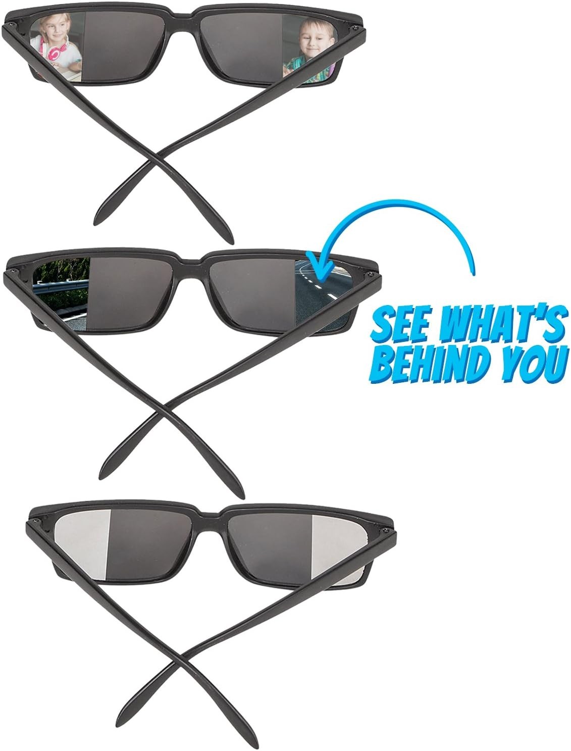 12 Spy Mirror Look Behind Sunglasses – Detective Gadget Magic Trick Party Toys