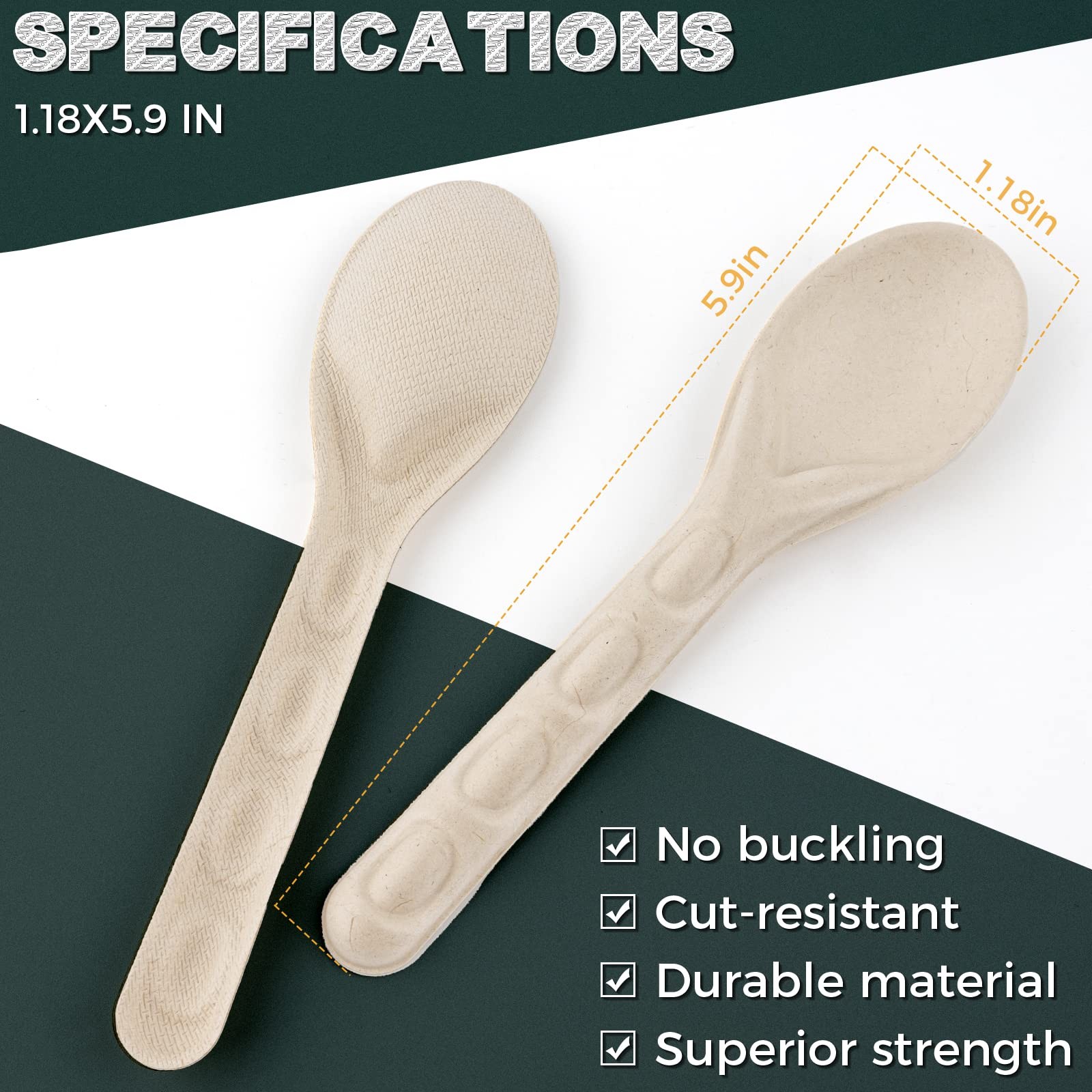 6″ Disposable Fiber Forks/Spoon 800-Pack Eco Friendly Natural Forks(Bamboo Pulp)