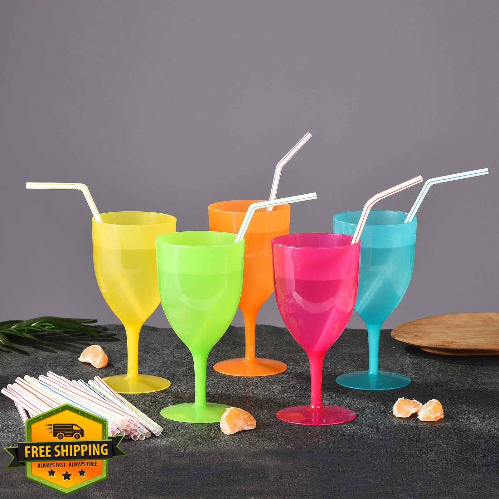 ALINK 100-Pack Striped Bendy Drinking Straws