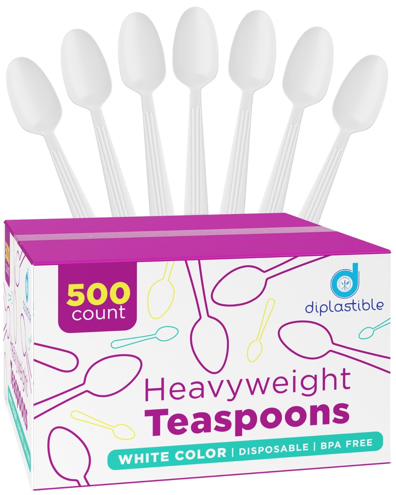 500 Heavyweight Disposable White Plastic Tea Spoons – Perfect for Parties & Even