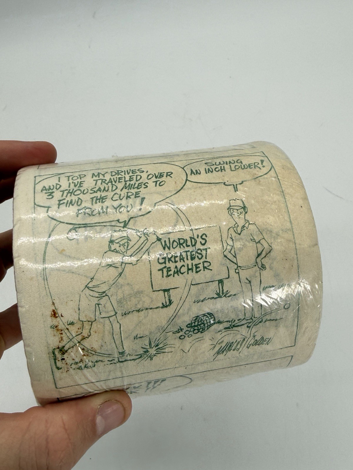 Vintage 1980s Marcus Golden Novelty Parody Gag Gift Golf Toilet Paper Roll NEW